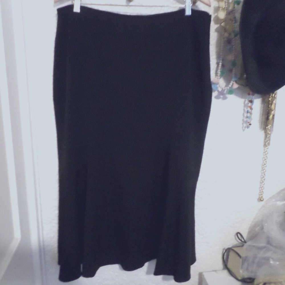 Insight Fit & Flare Black Midi Skirt Sz 14